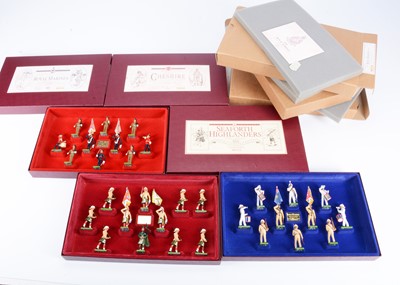Lot 691 - Britains New Metal Limited Edition sets comprising 11pce set 5188 Seaforth Highlanders, 10pce 5189 The 22nd Cheshire Regiment