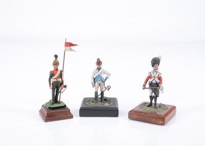 Lot 695 - Superb professionally painted figures of the Napoleonic Wars, 1 Rose, and 2 unknown, possibly Stadden, models