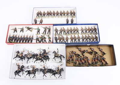 Lot 698 - Unusual white metal German and Prussian Army figures designed by Andrew Rose and Giles Brown comprising circa WWI German Infantry (68), Cavalry (9)