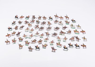 Lot 699 - Approximately 180 30-35mm scale flats, probably by Heinrichsen of Germany, depicting Napoleonic Cavalry of all sides, French, Prussians, and British