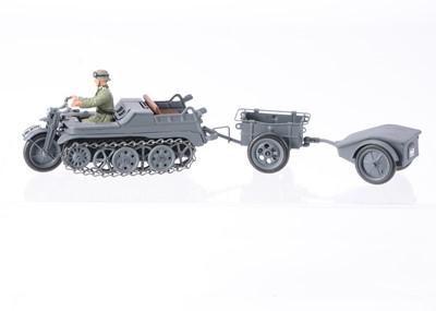 Lot 715 - Military Transport Toys series of WWII military vehicles made in heavy-gauge tinplate metal