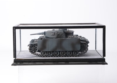 Lot 716 - Military Transport Toys series of WWII military vehicles made in heavy-gauge tinplate metal, made to compliment 75mm Elastolin, and Lineol figures, comprising German Panzer IV Tank