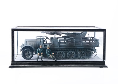 Lot 717 - Military Transport Toys series of WWII military vehicles made in heavy-gauge tinplate metal