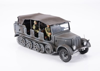Lot 718 - Military Transport Toys series of WWII military vehicles made in heavy-gauge tinplate metal