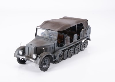 Lot 718 - Military Transport Toys series of WWII military vehicles made in heavy-gauge tinplate metal