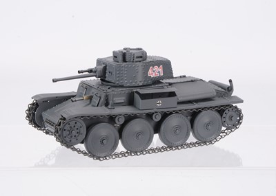 Lot 719 - Military Transport Toys series of WWII military vehicles made in heavy-gauge tinplate metal