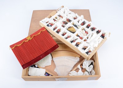 Lot 722 - Superb Music in Miniature 35 figure Grenadier Guards Concert Orchestra, complete with all accessories, card backdrop, tiered wooden plinth etc