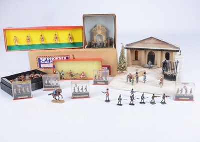 Lot 764 - Collection of sub-54mm scale figures comprising Phoenix Model Developments Guards regiments (24 of each Irish, Welsh, Scots, Grenadier, Coldstream)