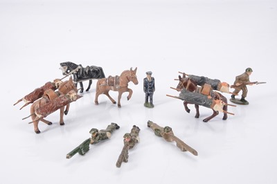 Lot 773 - Wend-al of Blandford aluminium rare donkey with 2 figure stretcher across back (2 sets)