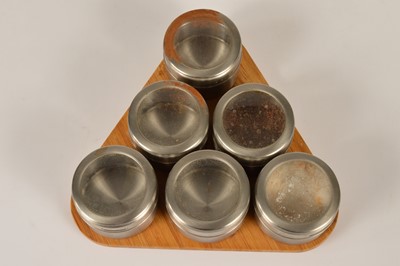 Lot 8 - A triangular six division magnetic spice rack