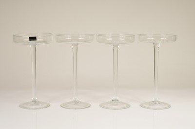 Lot 32 - A set of four contemporary Parlane colourless glass stands