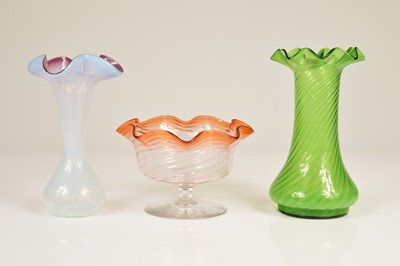 Lot 33 - A early 20th century green glass hyacinth vase