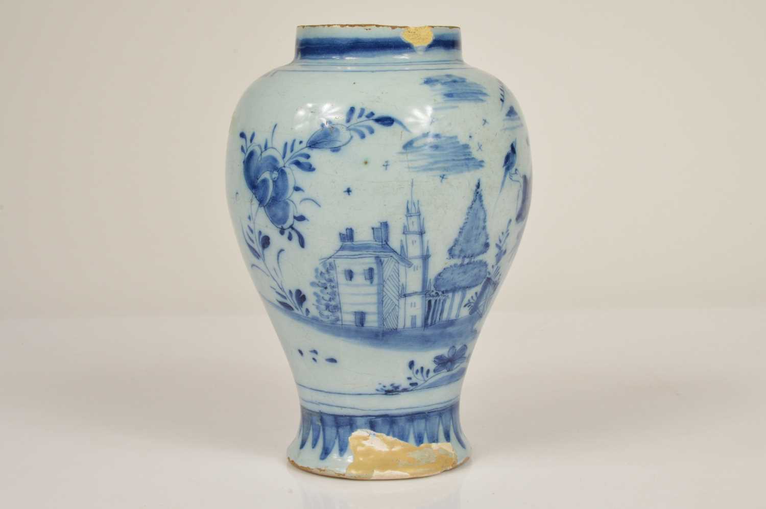 Lot 56 - A English late 17th Century early 18th Delft vase
