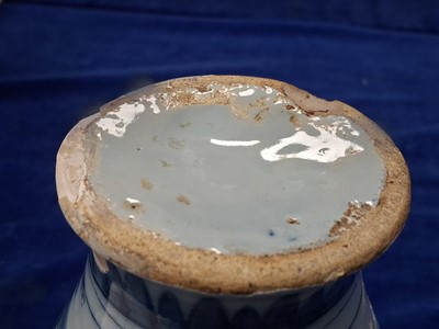 Lot 56 - A English late 17th Century early 18th Delft vase