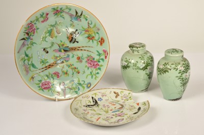 Lot 65 - A 19th century celadon Chinese plate
