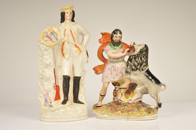 Lot 67 - A 19th century Staffordshire figure of Samson fighting the lion
