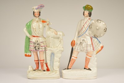 Lot 69 - Two 19th century Staffordshire flatback figures