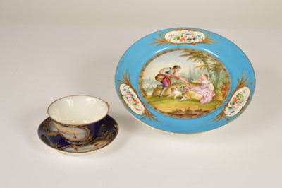 Lot 78 - Two late 19th century continental painted porcelain items