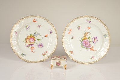 Lot 79 - A pair of Sitzendorf painted cabinet plates