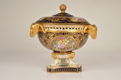 Lot 85 - A large continental porcelain pot Pourri and cover