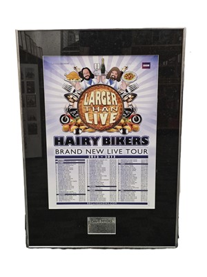 Lot 123 - The Hairy Bikers larger and life tour presentation framed Brand New Live Tour