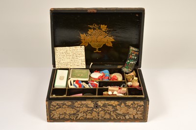 Lot 142 - A 19th Century papier mache and lacquered workbox