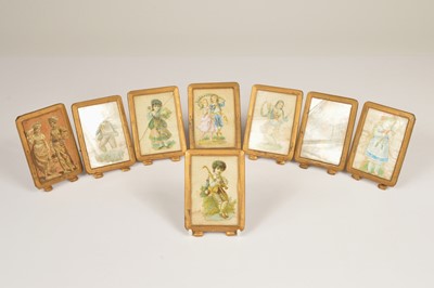 Lot 147 - A set of eight early 20th Century framed 19th Century scrap book designs