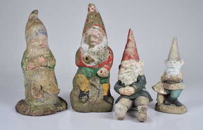 Lot 164 - Two concrete painted gnomes