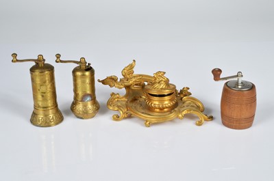 Lot 167 - A continental ormolu inkstand