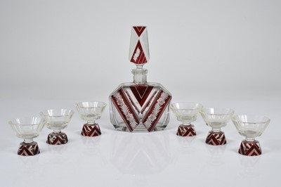 Lot 169 - A set of French art deco liquor glasses