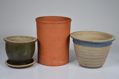 Lot 174 - A large cylindrical terracotta vase