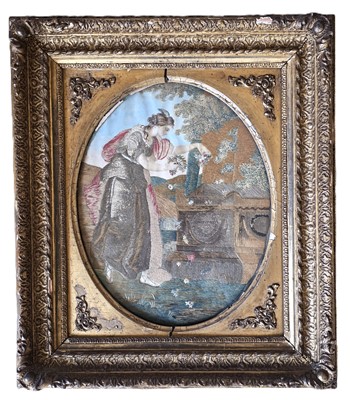 Lot 186 - George III silkwork needle point picture