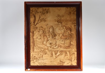 Lot 194 - Framed tapestry picture after Teniers