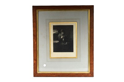Lot 203 - Leopold Lowenstam (1842-1898) etching of a women sewing