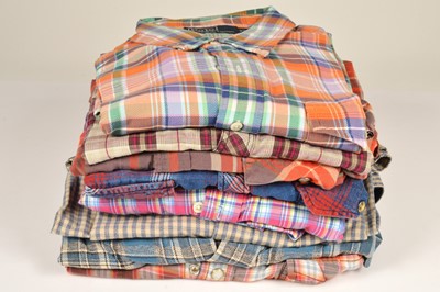 Lot 221 - Eight gentleman's check shirts worn by Dave Myers