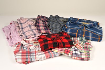 Lot 223 - Eight gentleman's check shirts worn by Dave Myers
