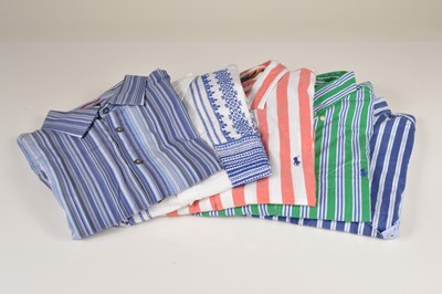 Lot 227 - Five gentleman's striped shirts worn by Dave Myers