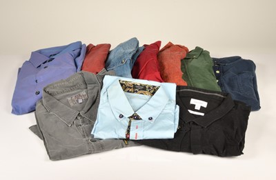 Lot 230 - Ten gentleman's plain coloured shirts worn by Dave Myers