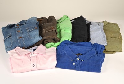Lot 232 - Eight gentleman's plain coloured shirts worn by Dave Myers