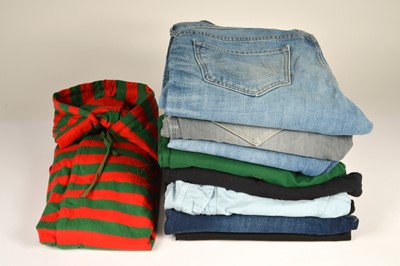 Lot 235 - Eight pairs of gentleman's trousers and shorts worn by Dave Myers