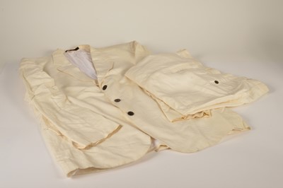 Lot 248 - A Christian Lacroix cream linen suit