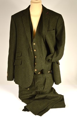Lot 252 - A Holland Esquire three piece green herringbone tweed suit
