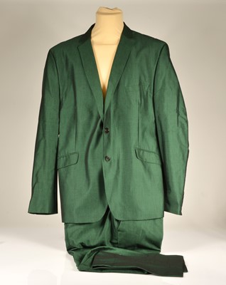 Lot 253 - A Holland Esquire two piece electric green single breasted gentleman's suit