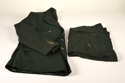 Lot 260 - A double breasted Charlie Browns two piece pinstripe suit