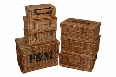 Lot 309 - A collection of Fortnum & Mason wicker hamper boxes