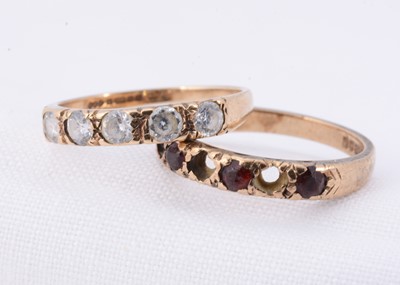 Lot 17 - Two 9ct gold half eternity rings