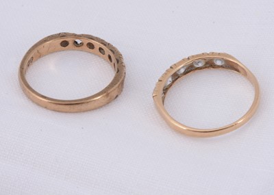 Lot 17 - Two 9ct gold half eternity rings