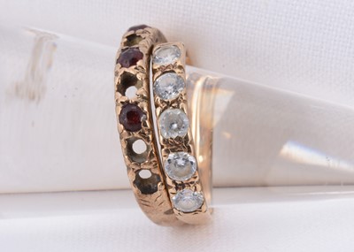 Lot 17 - Two 9ct gold half eternity rings
