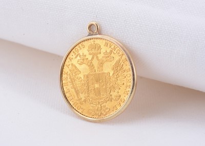 Lot 23 - A one ducat mounted coin