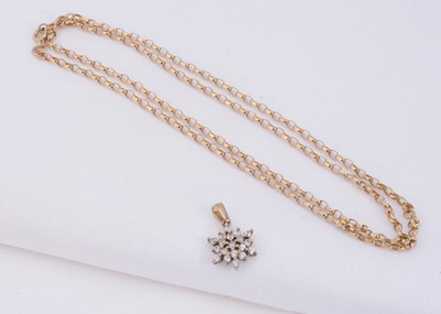 Lot 53 - A 9ct gold diamond cut belcher chain